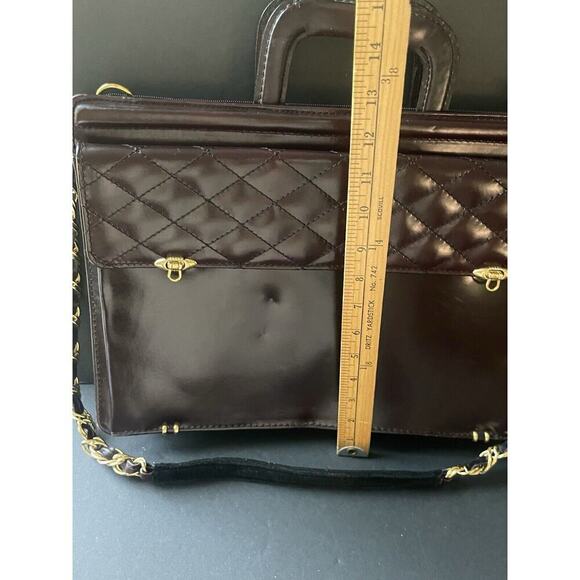 Vtg. Top Handle Messenger Shoulder Bag Attache Briefcase Oxblood Burgundy Career - Picture 9 of 14